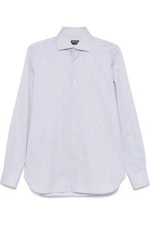 Ermenegildo Zegna Heren, Overhemden, Blauw, Maat: L Katoen