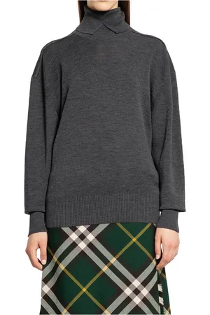 Burberry Dames, Truien, Grijs, Maat: M Wol