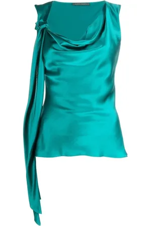 Alberta Ferretti Dames, Tops, Groen, Maat: S Zijde