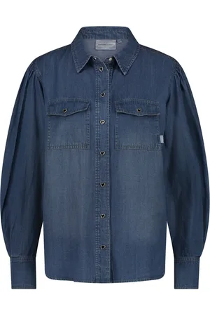 Fabienne Chapot Dames, Blouses & Shirts, Blauw, Maat: S Denim