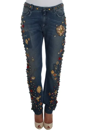 Dolce & Gabbana Dames, Jeans, Veelkleurig, Maat: 2XS Katoen
