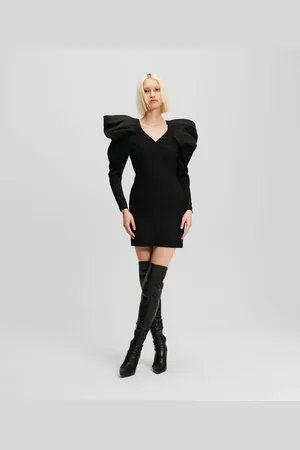Karl Lagerfeld Heren, Jurken, Zwart, Maat: XS Satijn