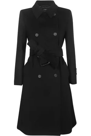 Max Mara Dames, Mantels, Zwart, Maat: S Katoen