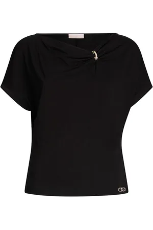Liu Jo Dames, Tops, Zwart, Maat: 2XS Katoen