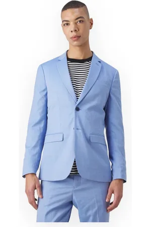 SELECTED Heren, Jassen, Blauw, Maat: M Viscose