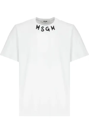 Msgm Heren, Tops, Wit, Maat: S Katoen