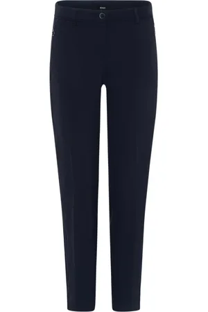 Brax Dames, Broeken, Blauw, Maat: 2XL Polyamide