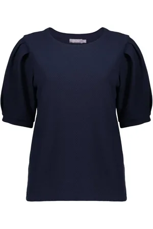 Geisha Dames, Blouses & Shirts, Blauw, Maat: L Poliester