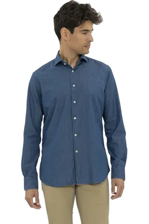 Xacus Heren, Overhemden, Blauw, Maat: 2XL Denim