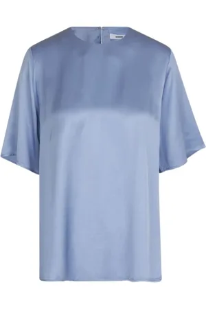 Samsøe Samsøe Dames, Blouses & Shirts, Blauw, Maat: M Satijn