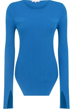 Patrizia Pepe Dames, Truien, Blauw, Maat: S Polyamide