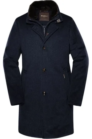 MOORER Heren, Mantels, Blauw, Maat: 2XL Flanel