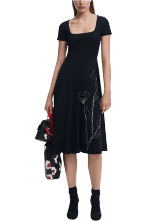 Desigual Dames, Jurken, Zwart, Maat: XL Katoen