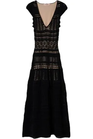 Twin-Set Dames, Jurken, Zwart, Maat: S Viscose