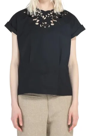 Nº21 Dames, Blouses & Shirts, Zwart, Maat: L Katoen