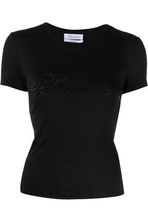 BLUMARINE Dames, Tops, Zwart, Maat: S Katoen