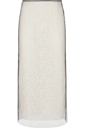 Fendi Dames, Rokken, Wit, Maat: XS Polyamide
