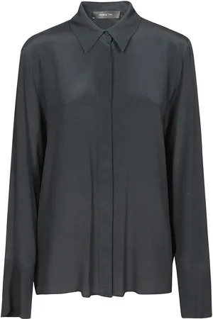 FEDERICA TOSI Dames, Blouses & Shirts, Zwart, Maat: S Zijde