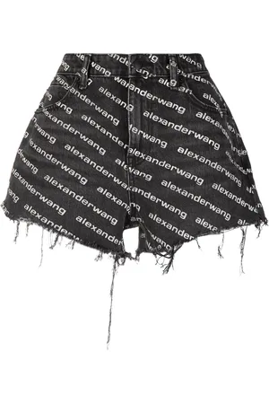 Alexander Wang Dames, Korte broeken, Zwart, Maat: W27 Denim