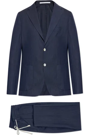 ELEVENTY Heren, Pakken, Blauw, Maat: L Wol