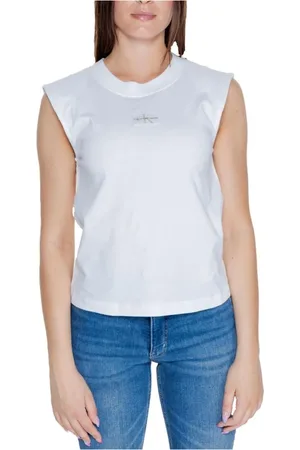 Calvin Klein Dames, Tops, Wit, Maat: XL Katoen