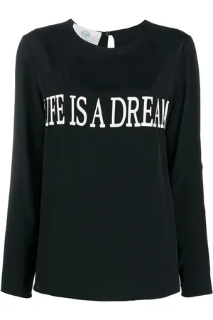 Alberta Ferretti Dames, Blouses & Shirts, Zwart, Maat: M