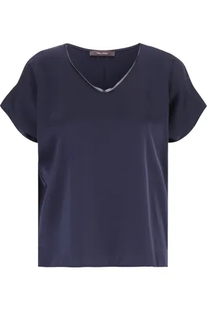 Vera Mont Dames, Blouses & Shirts, Blauw, Maat: 5XL Satijn