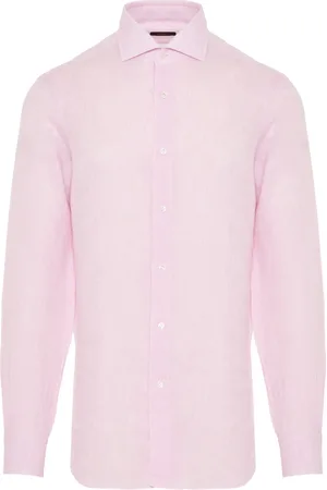 BARBA Heren, Overhemden, Roze, Maat: 3XL Linnen