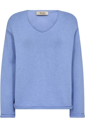 Mos Mosh Dames, Truien, Blauw, Maat: XS Katoen