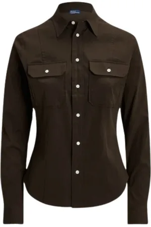 Ralph Lauren Dames, Blouses & Shirts, Bruin, Maat: XS Katoen