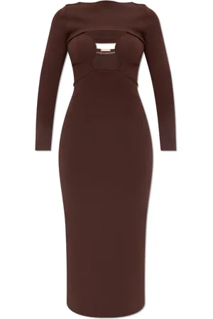 Cult Gaia Dames, Jurken, Bruin, Maat: XS Nylon