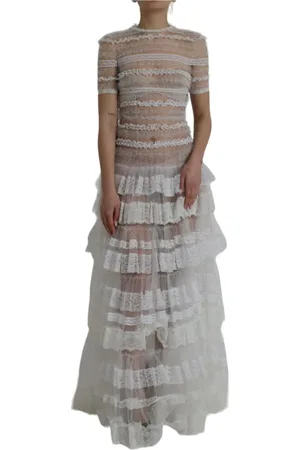 Dolce & Gabbana Dames, Jurken, Wit, Maat: XS Nylon