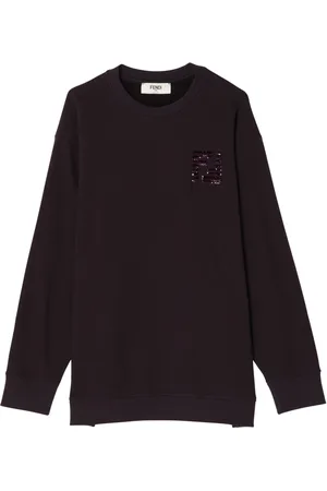 Fendi Dames, Sweatshirts & Hoodies, Paars, Maat: M Katoen