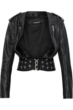 Dsquared2 Dames, Jassen, Zwart, Maat: XS Leer