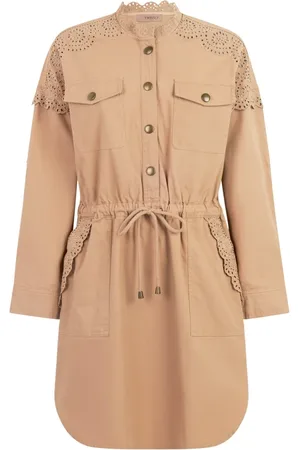 Twin-Set Dames, Blouses & Shirts, Bruin, Maat: M Katoen