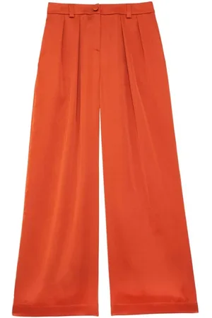 Inès de la Fressange Dames, Broeken, Oranje, Maat: XS Leer