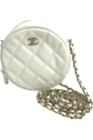 CHANEL Dames, Pre-owned, Wit, Maat: ONE Size Leer
