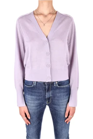 Calvin Klein Dames, Truien, Paars, Maat: L Wol