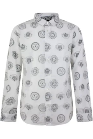 VERSACE Heren, Overhemden, Wit, Maat: 4XL Katoen