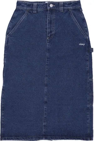 Obey Dames, Rokken, Blauw, Maat: W28 Denim