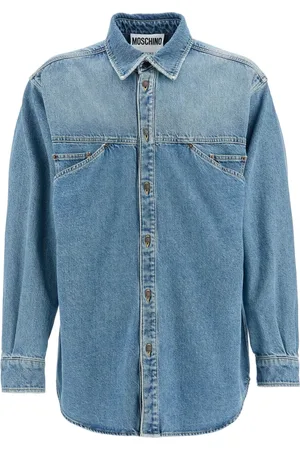 Moschino Heren, Overhemden, Blauw, Maat: 2XL Denim