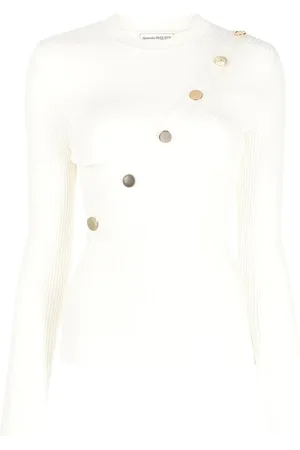 Alexander McQueen Dames, Truien, Wit, Maat: XS Viscose