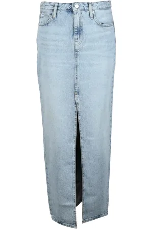 Calvin Klein Dames, Rokken, Blauw, Maat: W25 Katoen