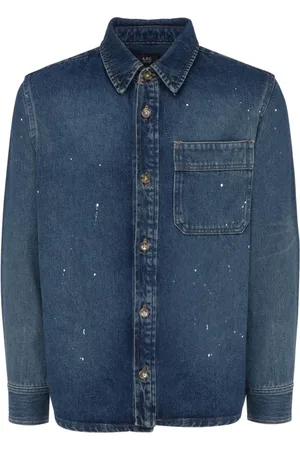 A.P.C. Heren, Overhemden, Blauw, Maat: M Denim