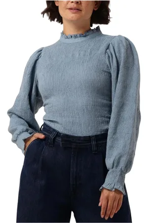 Antik Batik Dames, Blouses & Shirts, Blauw, Maat: L Katoen