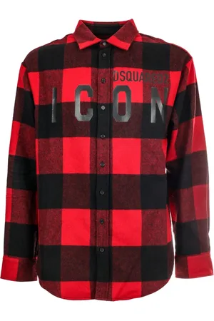 Dsquared2 Heren, Overhemden, Rood, Maat: L Wol