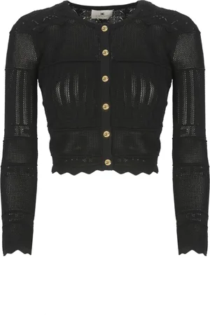 Elisabetta Franchi Dames, Truien, Zwart, Maat: L Viscose