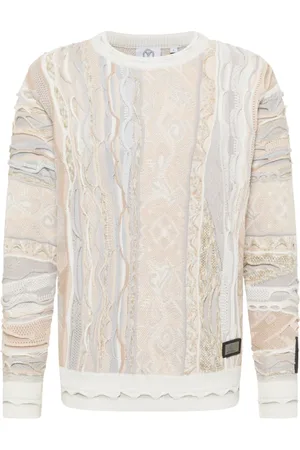 Carlo Colucci Heren, Truien, Wit, Maat: 4XL Leer