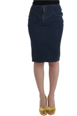 Roberto Cavalli Dames, Rokken, Blauw, Maat: S Denim