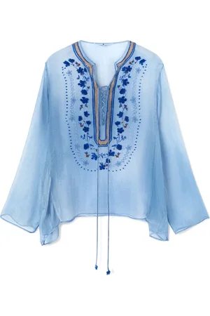 ERMANNO SCERVINO Dames, Blouses & Shirts, Blauw, Maat: 2XS Zijde